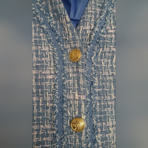 Talbots Blue Tweed Women's Jacket Size 16 - Picture 6 of 9